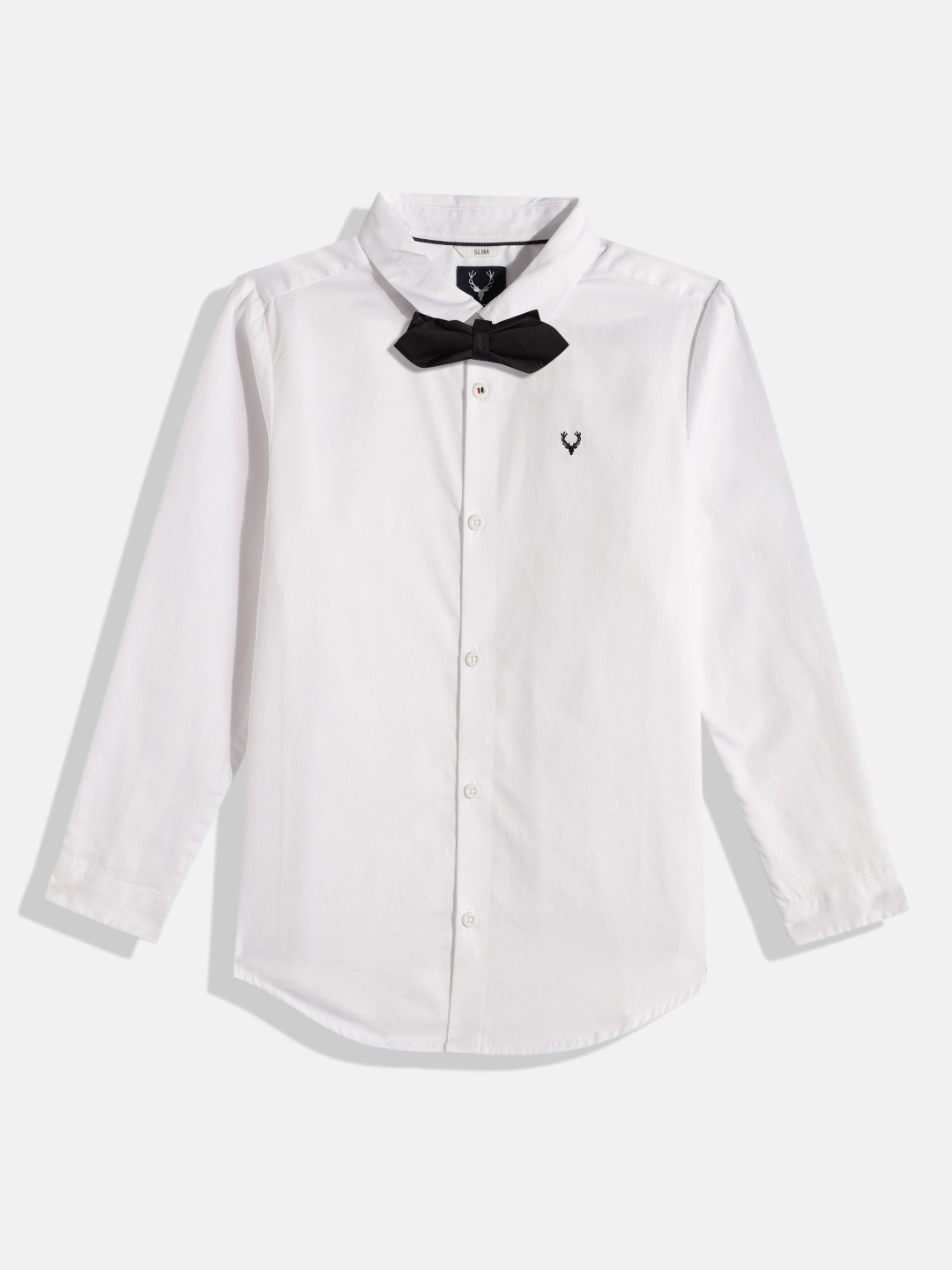 

Allen Solly Junior Boys Slim Fit Pure Cotton Casual Shirt with Bow Tie, White