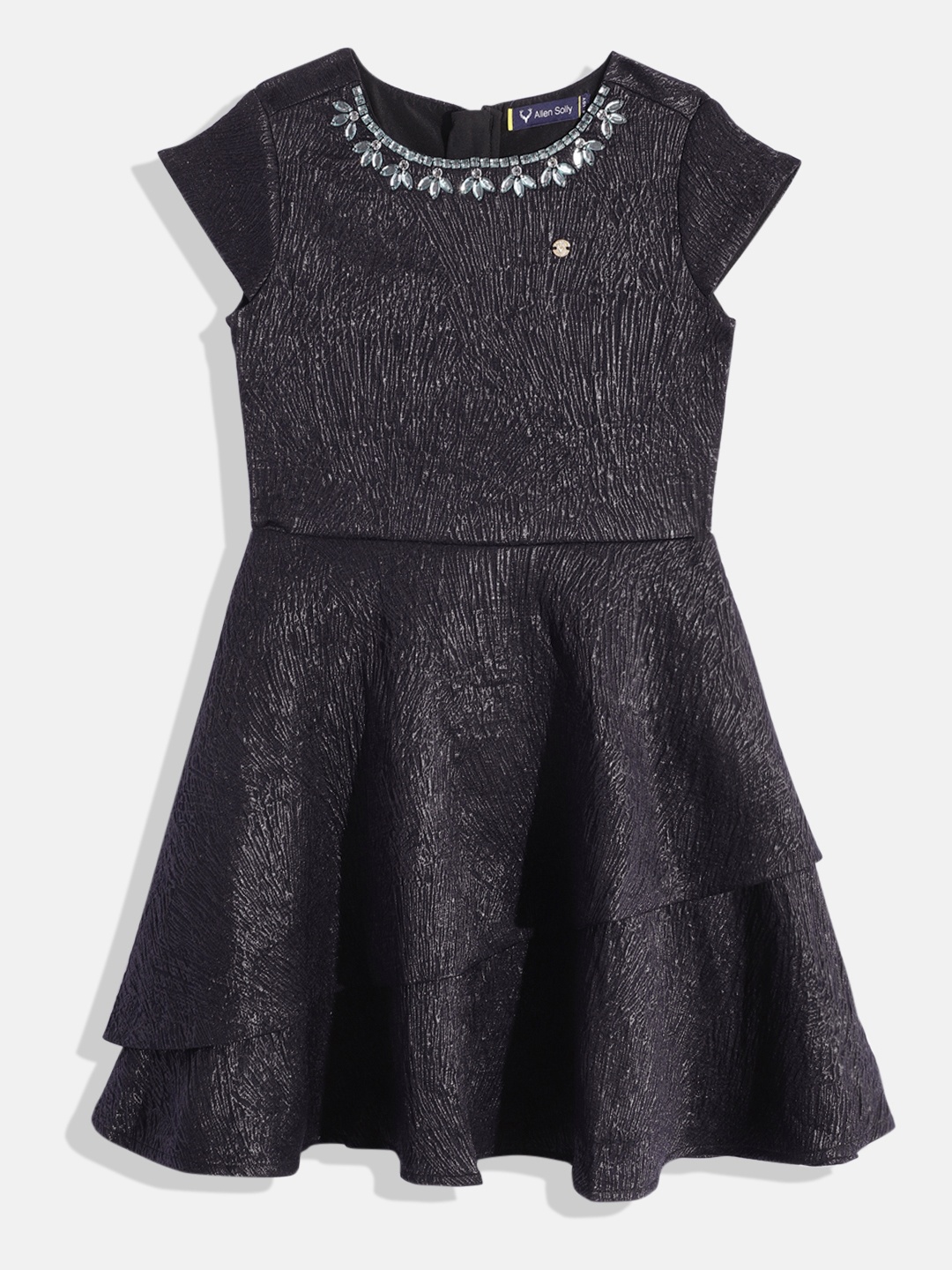 

Allen Solly Junior Girls Embellished Fit & Flare Dress, Black