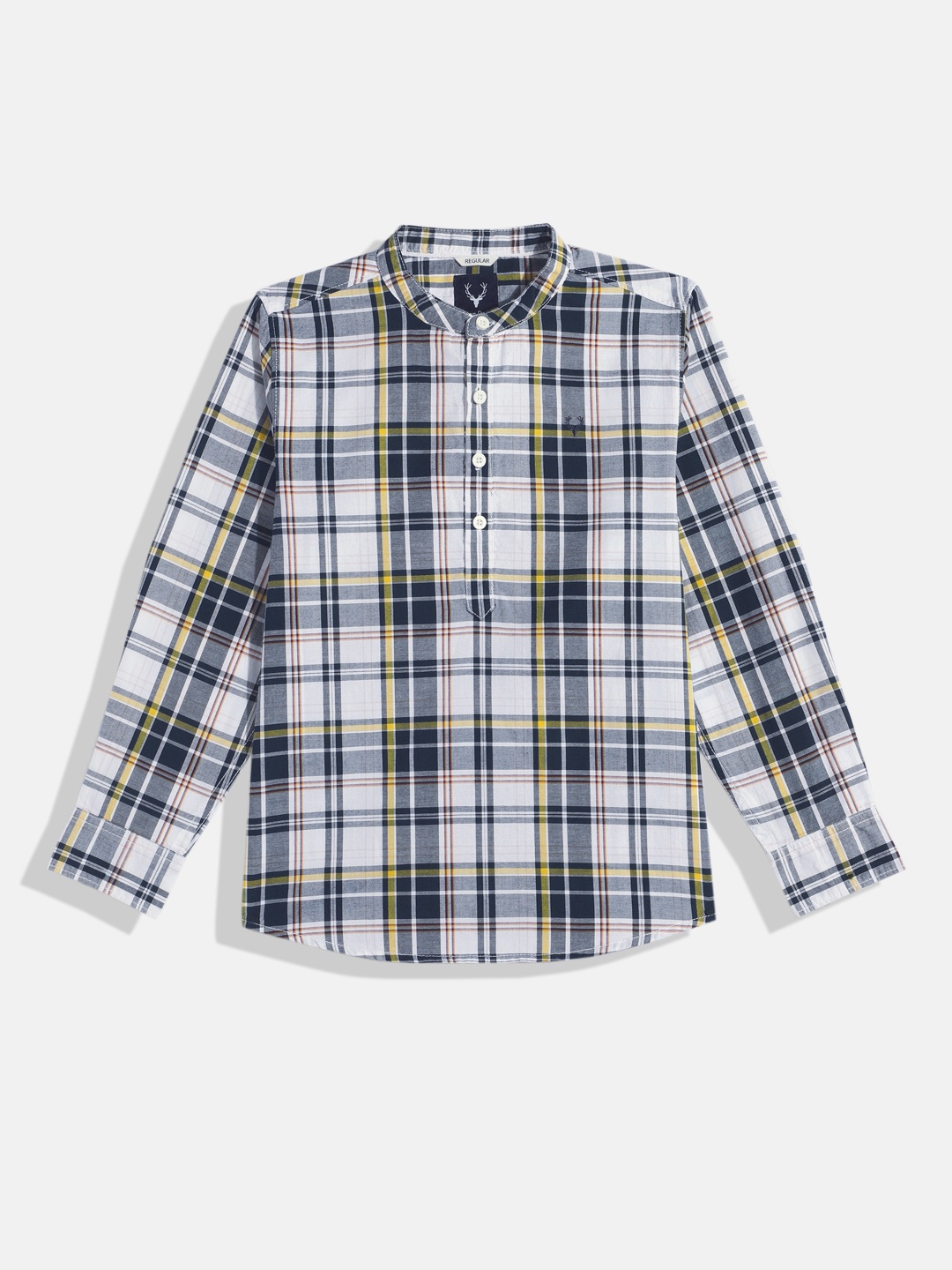 

Allen Solly Junior Boys Tartan Checked Pure Cotton Casual Shirt, Navy blue