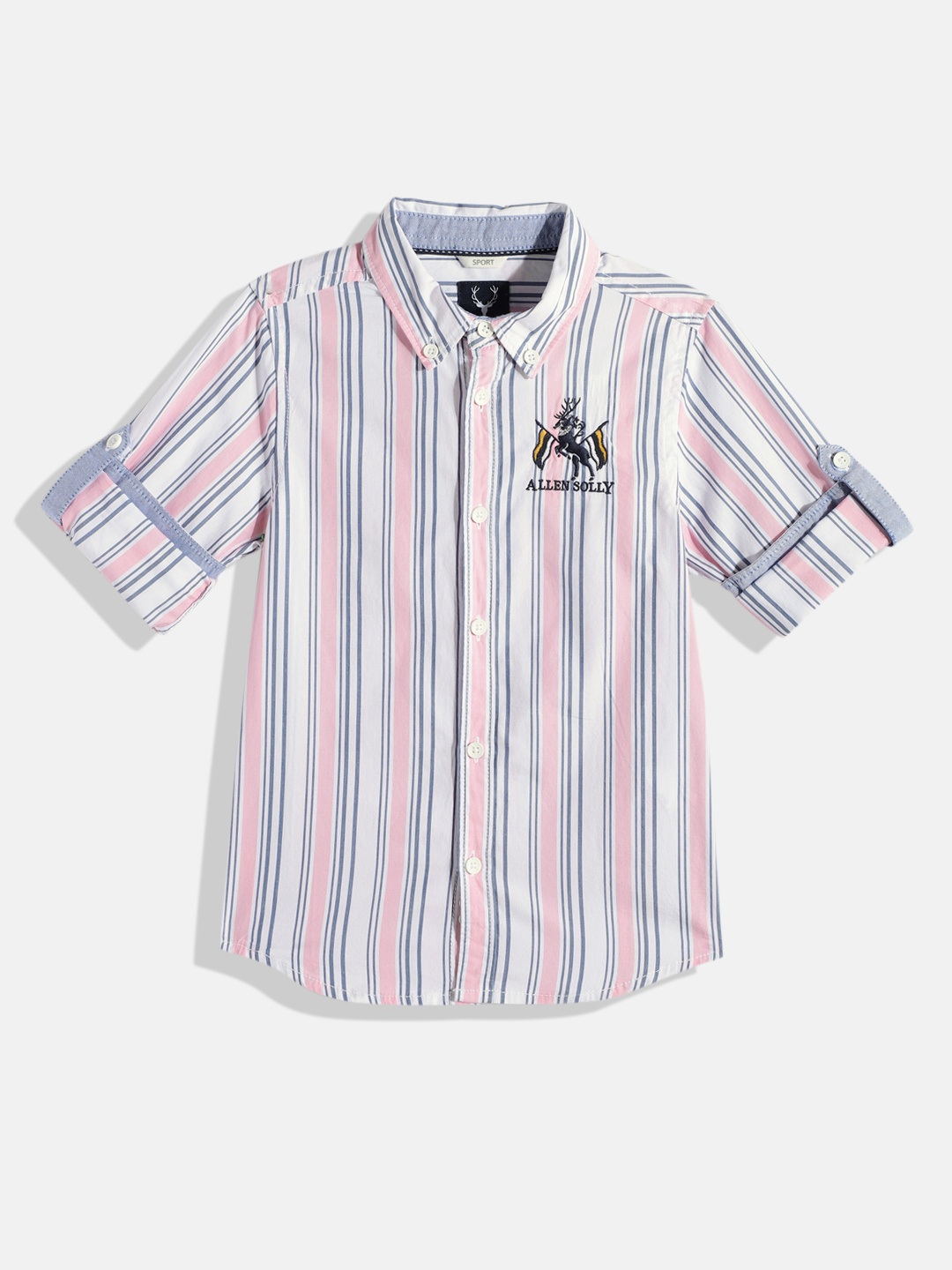 

Allen Solly Junior Boys Sport Striped Pure Cotton Casual Shirt, White