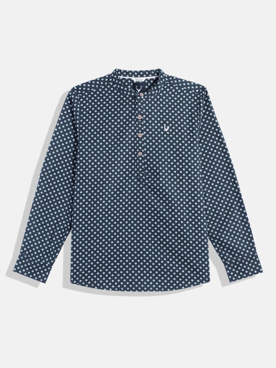 

Allen Solly Junior Boys Floral Printed Cotton Casual Shirt, Navy blue