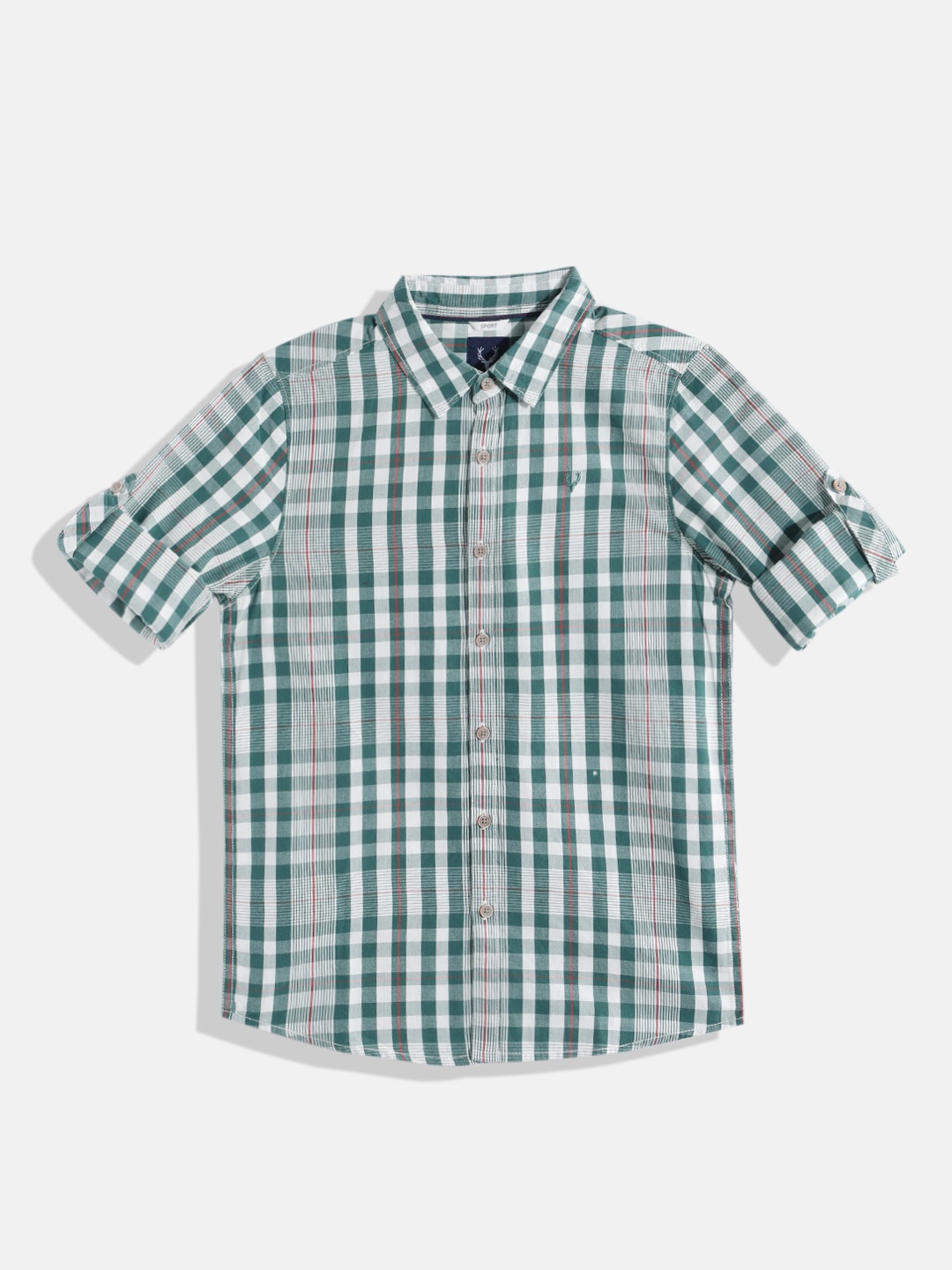 

Allen Solly Junior Boys Checked Pure Cotton Casual Shirt, Green
