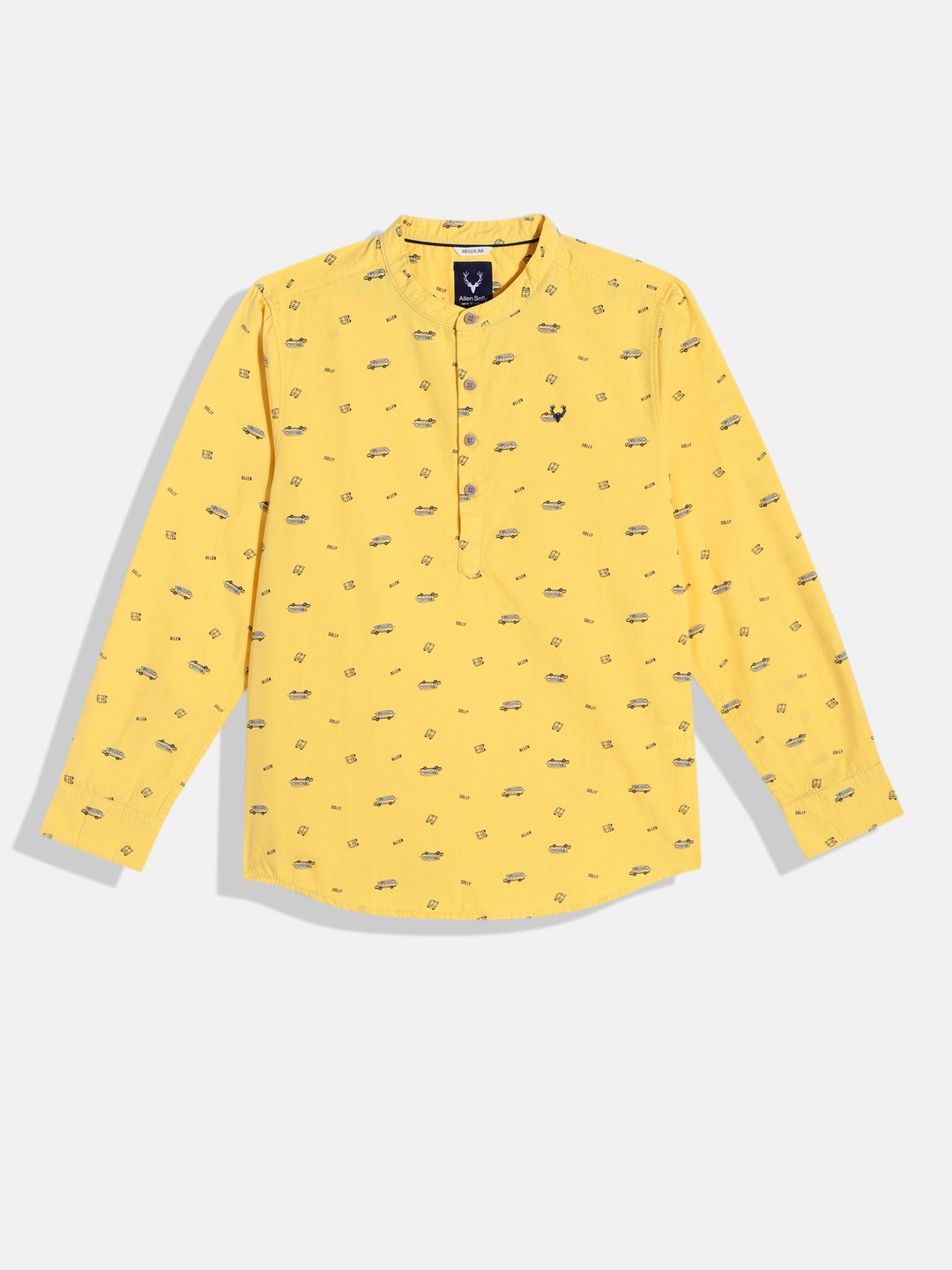 

Allen Solly Junior Boys Pure Cotton Printed Casual Shirt, Yellow