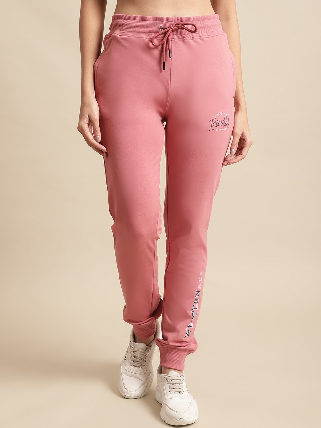 

Cantabil Women Cotton Joggers, Pink