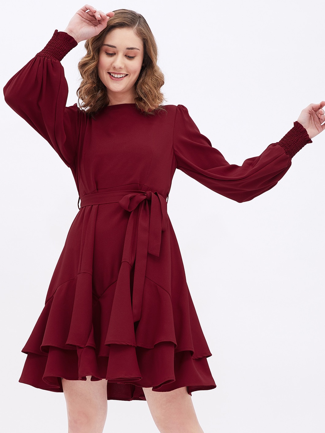 

FEMMELLA Red Georgette Formal Dress