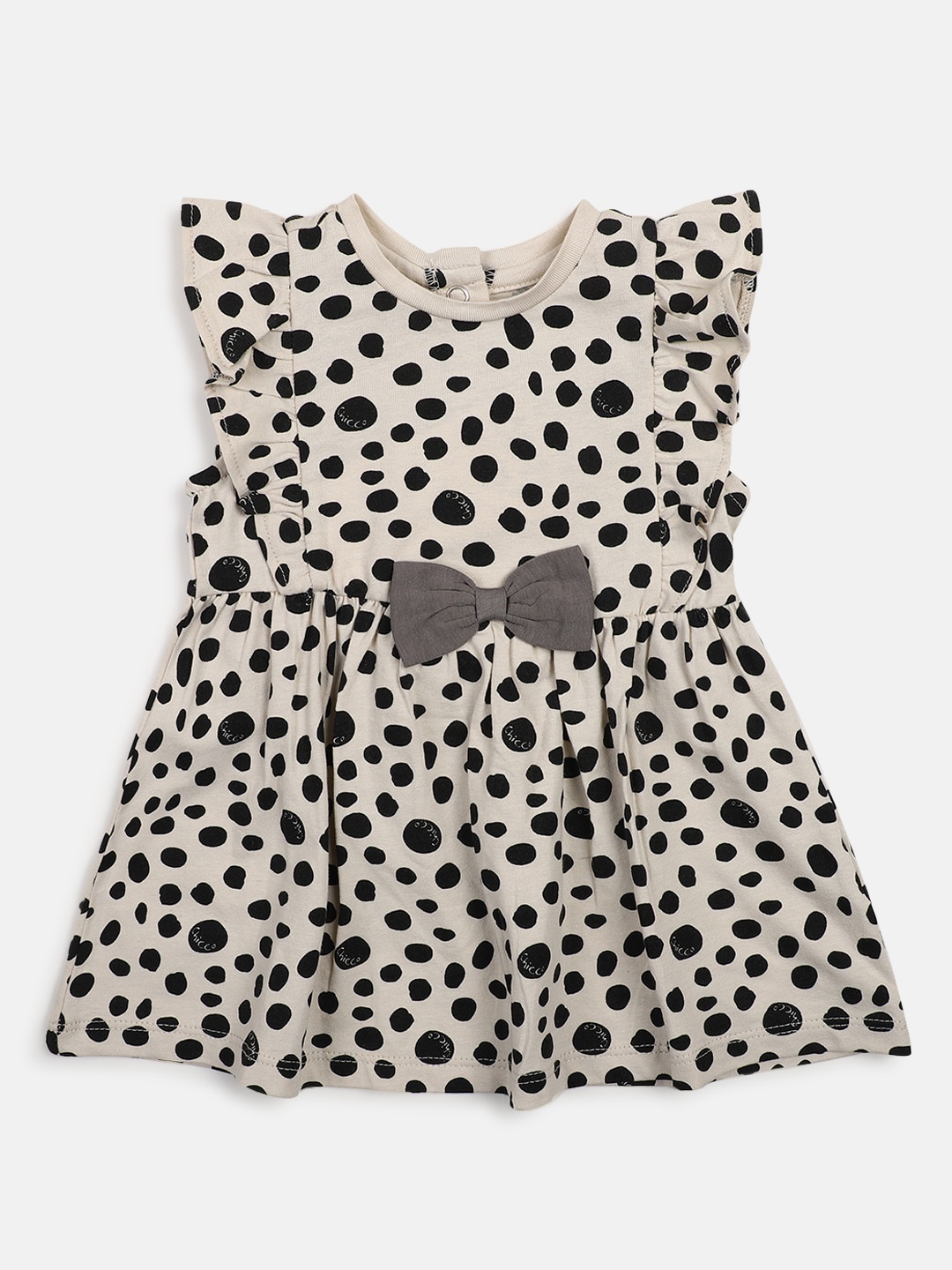 

Chicco Infant Girls Ruffles and Bow Printed Fit & Flare Dress, Off white