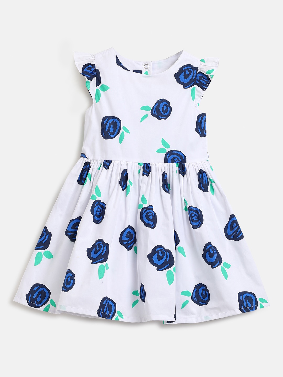 

Chicco Girls Pure Cotton Floral Printed Dress, White