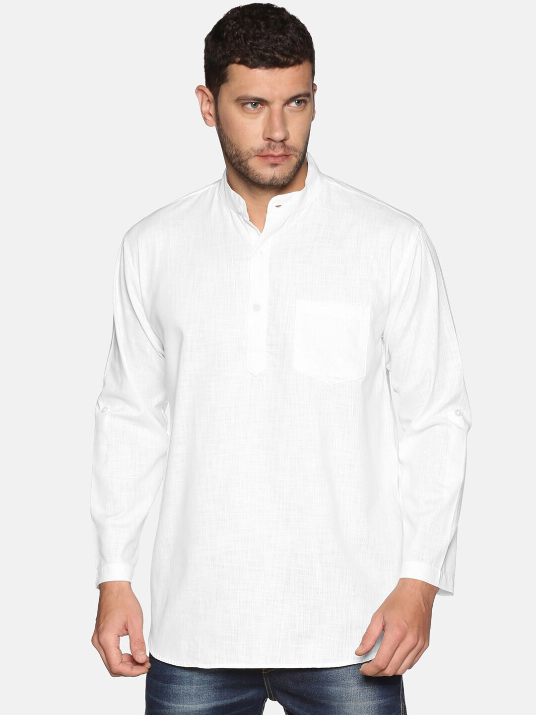 

Sethukrishna Mandarin Collar Pure Cotton Kurta, White