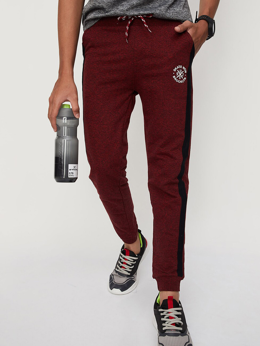 

max Boys Pure Cotton Relaxed-Fit Joggers, Burgundy