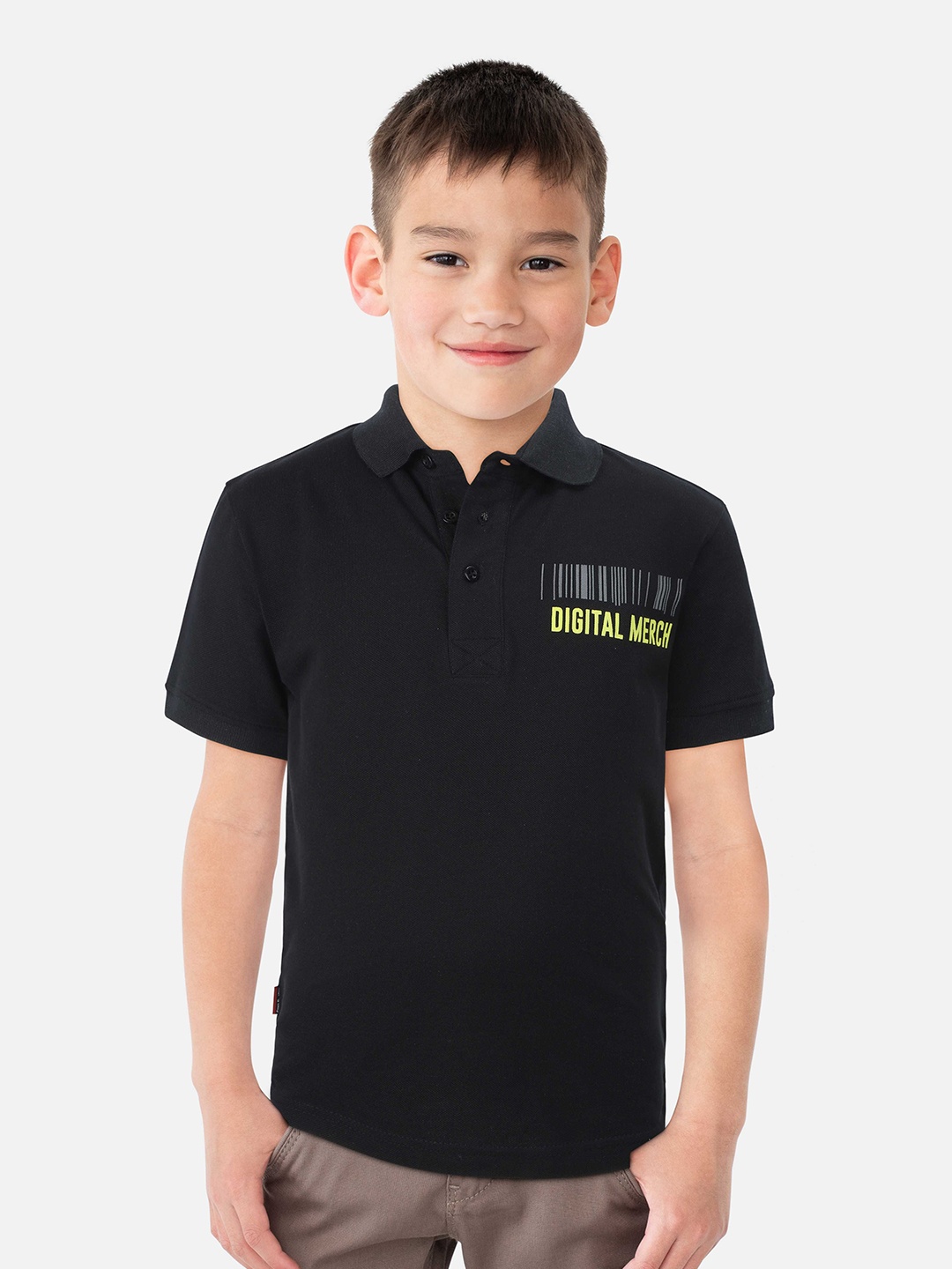 

Gini and Jony Infants Typography Printed Cotton T-shirt, Black