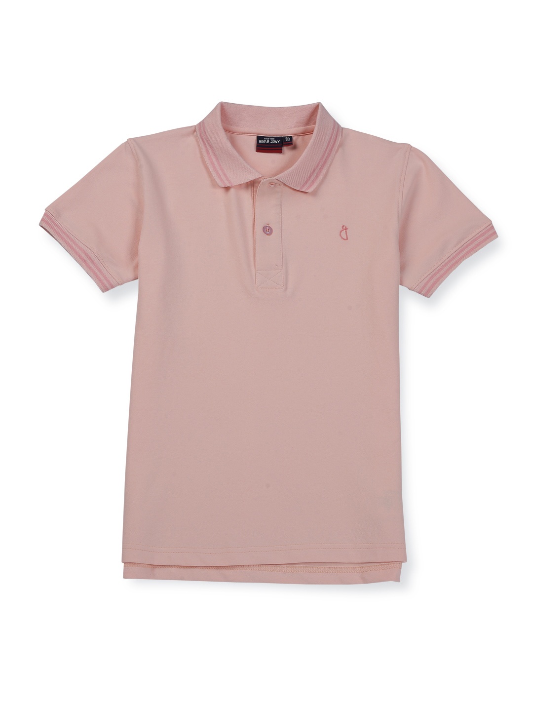 

Gini and Jony Infants Boys Polo Collar Cotton T-shirt, Pink