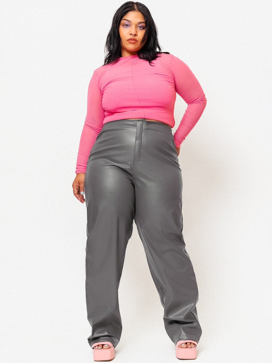 

FREAKINS Women Straight Fit High-Rise Jeans, Grey