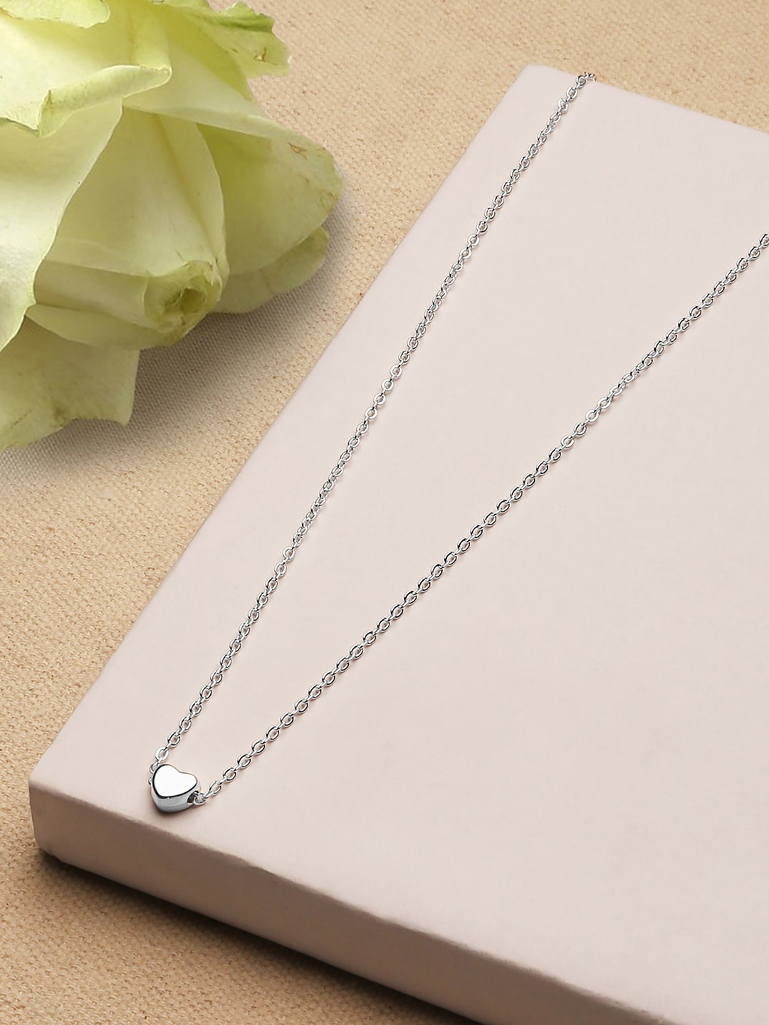 

ToniQ Silver-Plated Heart Charm Necklace
