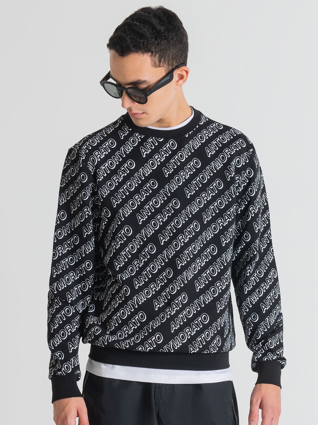 

Antony Morato Men Printed Sweatshirt, Black
