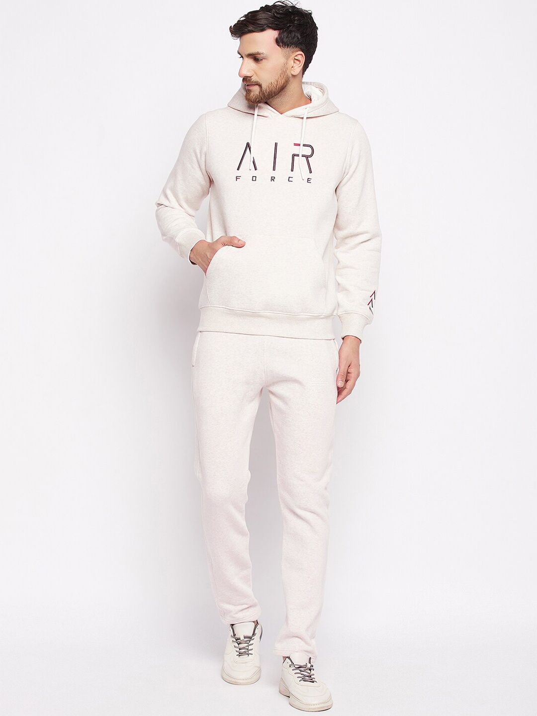 

98 Degree North Fleece Hooded Sports Tracksuits, White