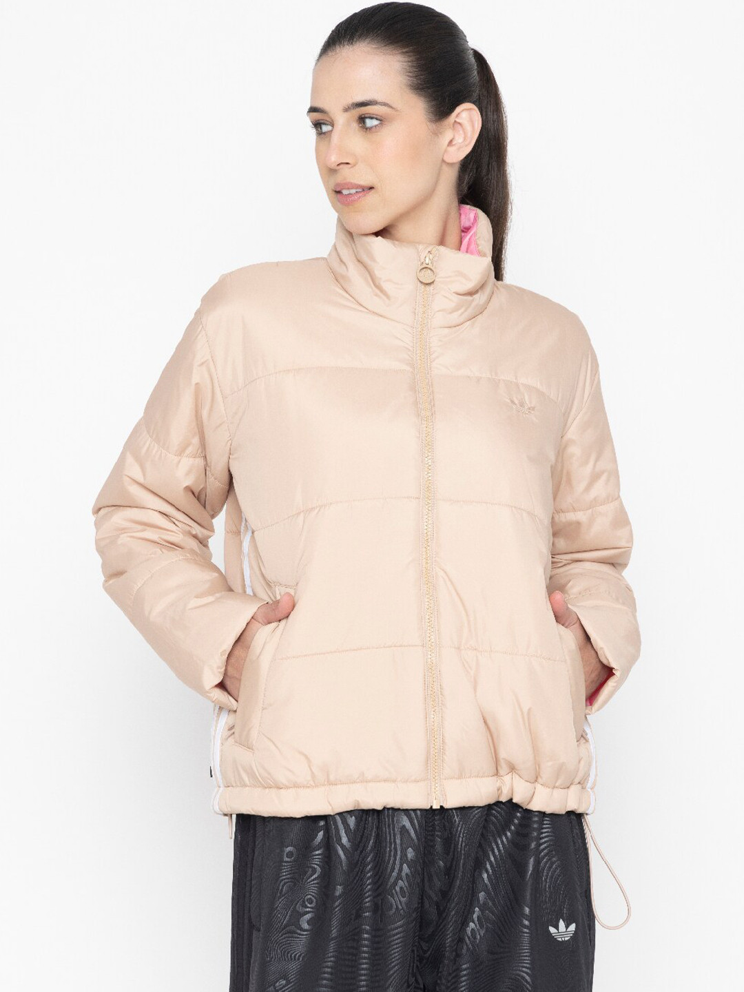 

ADIDAS Originals Mock Collar Puffer Jacket, Beige