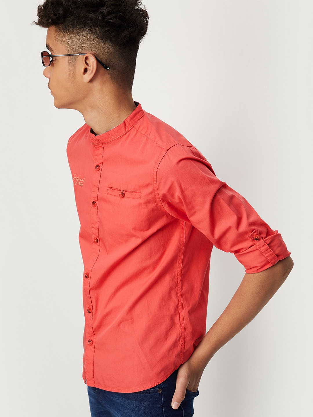 

max Boys Pure Cotton Casual Shirt, Rust