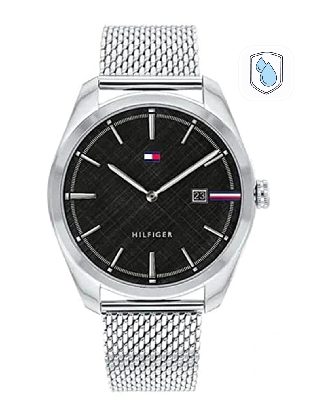 

Tommy Hilfiger Men Dial & Stainless Steel Bracelet Style Straps Analogue Watch TH1710425W, Black