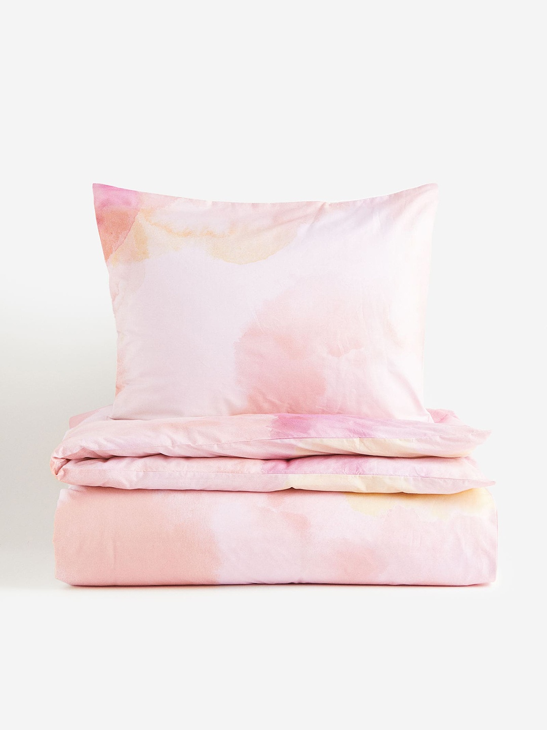 

H&M Pink Patterned Pure Cotton Single Duvet Cover Set