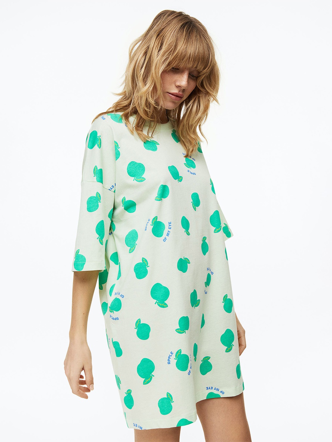 

H&M Printed Cotton Nightdress, Off white