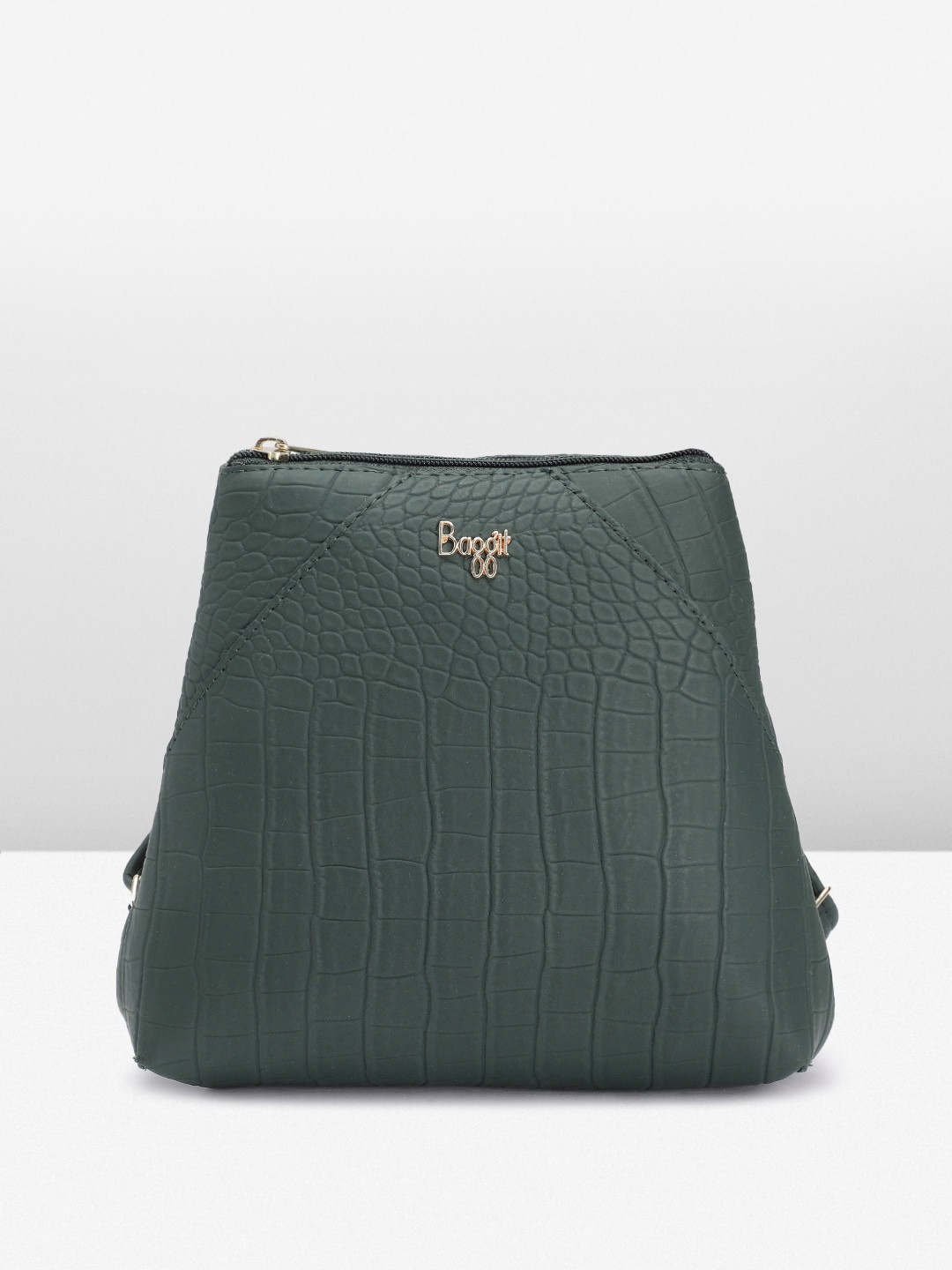 

Baggit Women Animal Textured Small Backpack, Green
