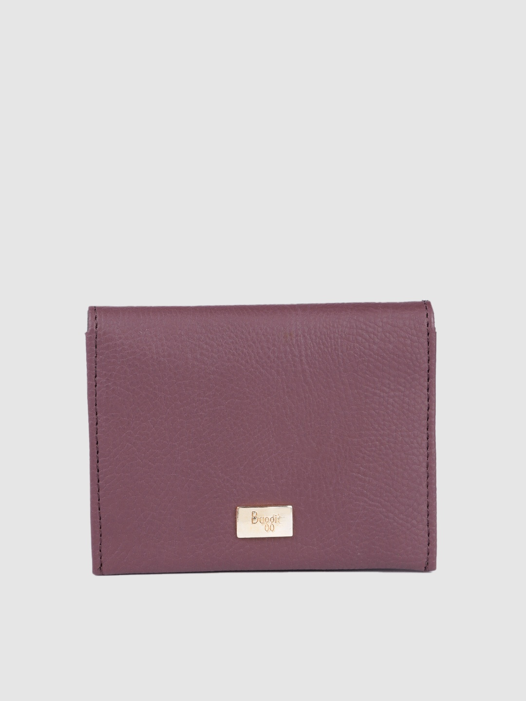 

Baggit Women Textured Two Fold Wallet, Burgundy