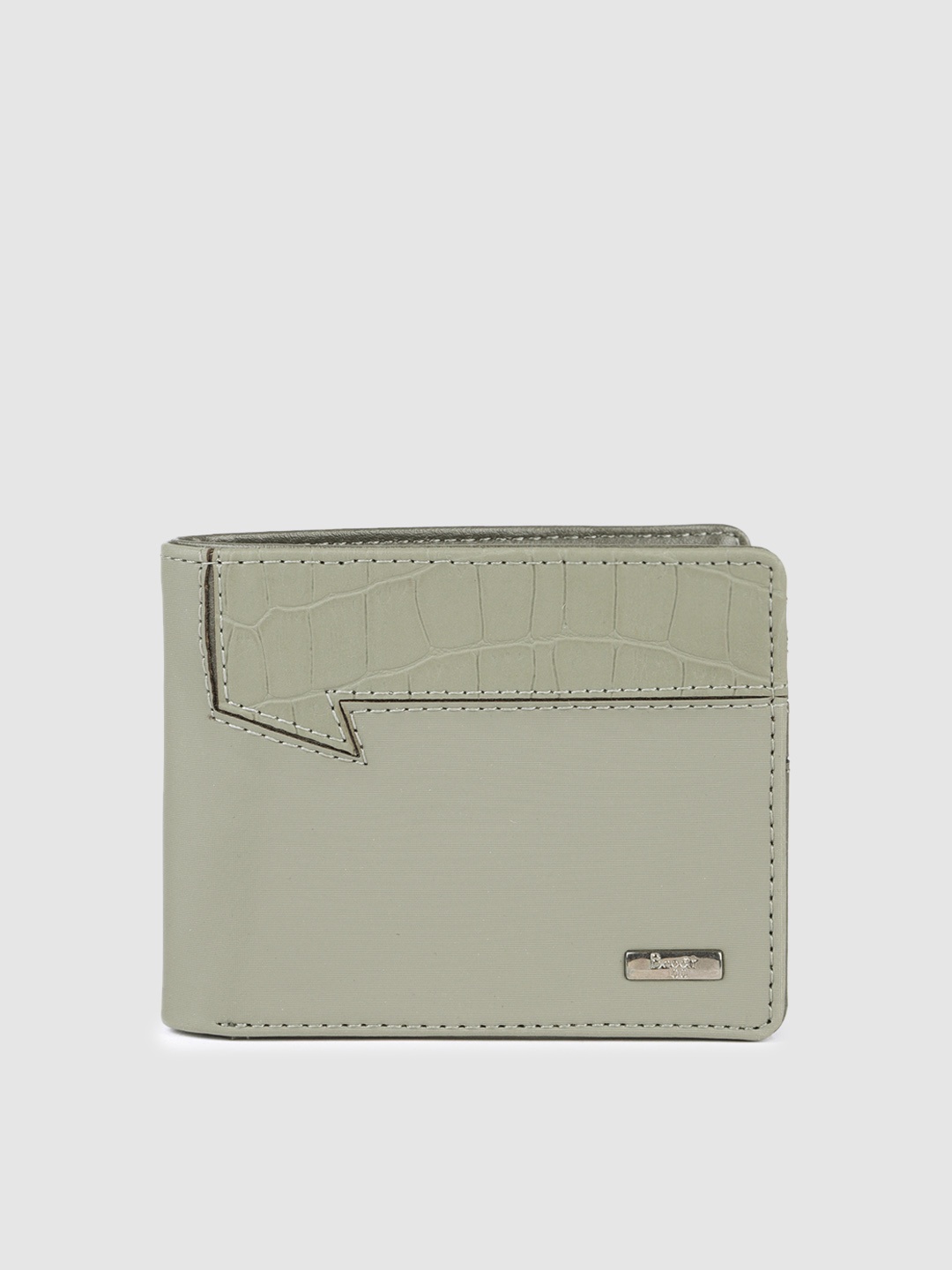 

Baggit Men Solid PU Two Fold Wallet With Animal Textured Applique Detail, Green