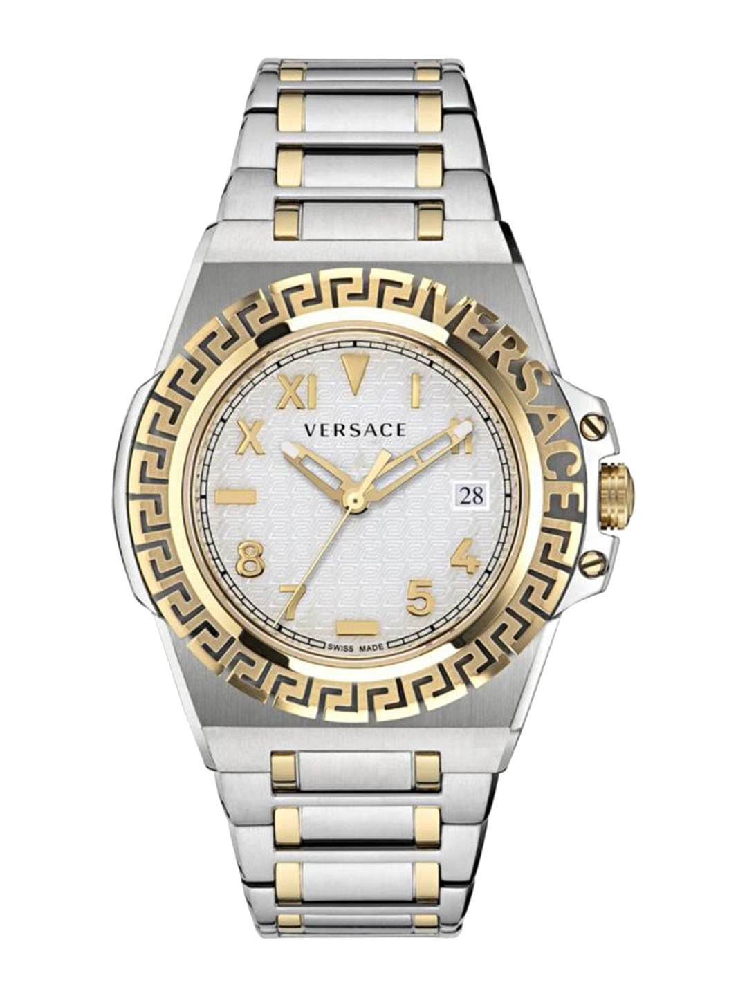 

Versace Men Dial & Stainless Steel Bracelet Style Straps Analogue Watch VE3I00422, White