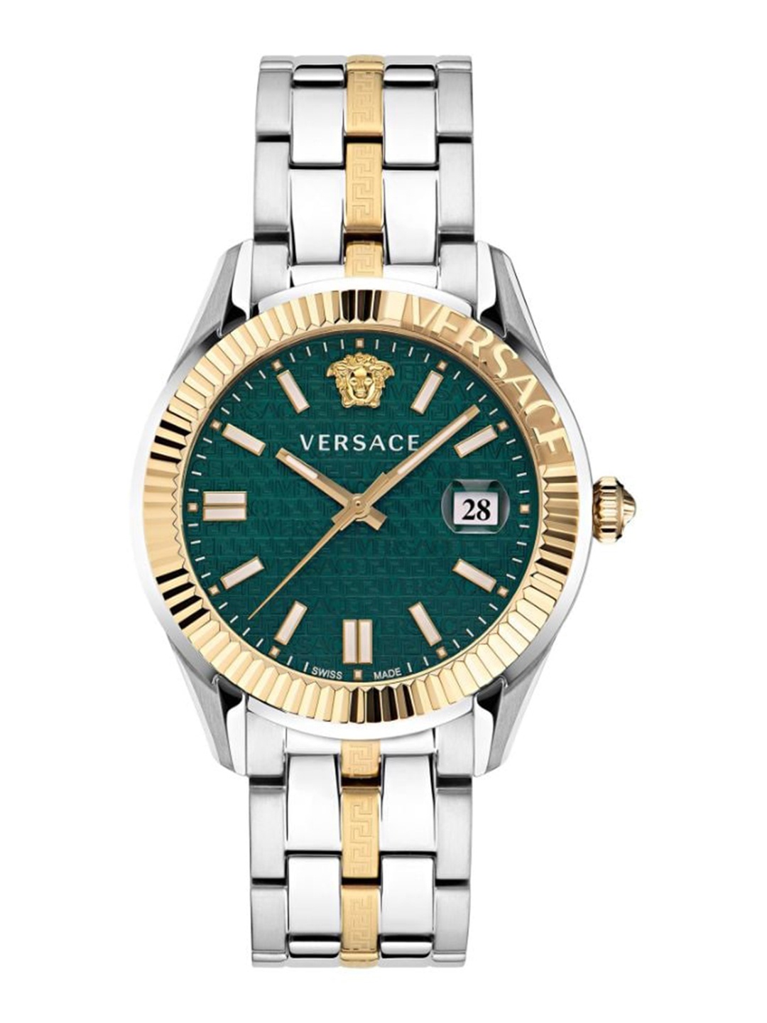 

Versace Men Dial & Stainless Steel Bracelet Style Straps Analogue Watch VE3K00422, Green