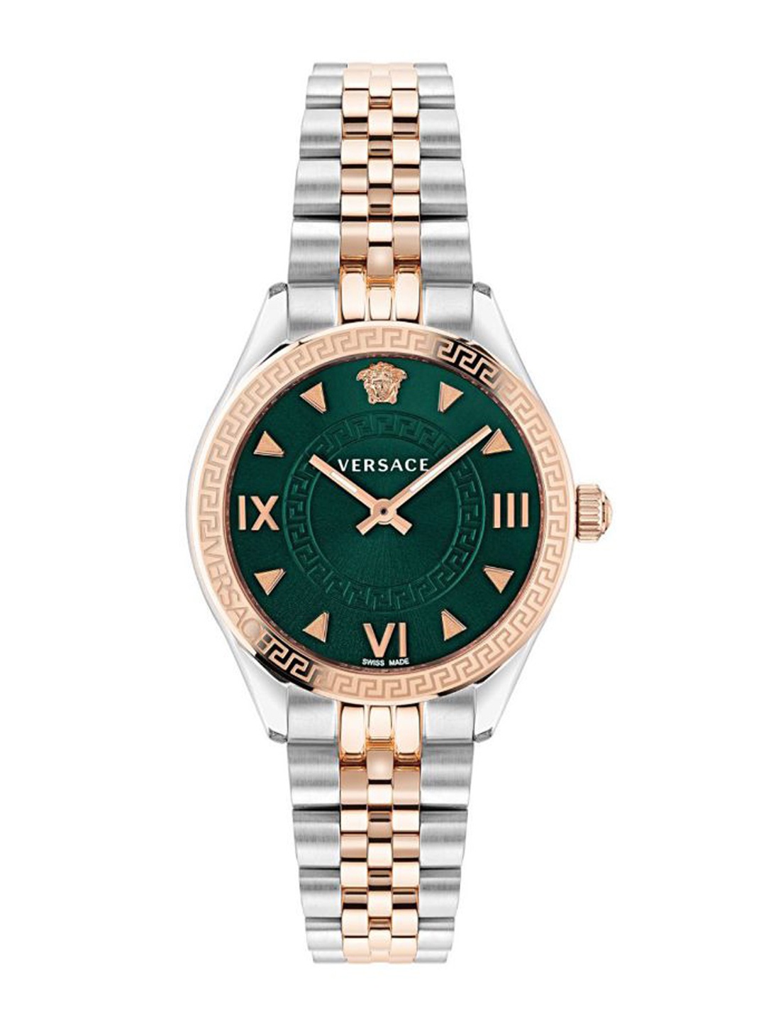 

Versace Women Patterned Dial & Bracelet Style Straps Analogue Watch VE2S00422, Green