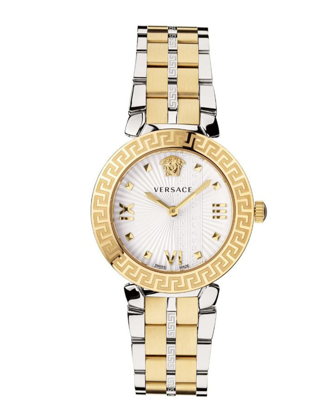 

Versace Women Textured Bracelet Style Straps Swiss Made Analogue Watch VEZ600421, Silver