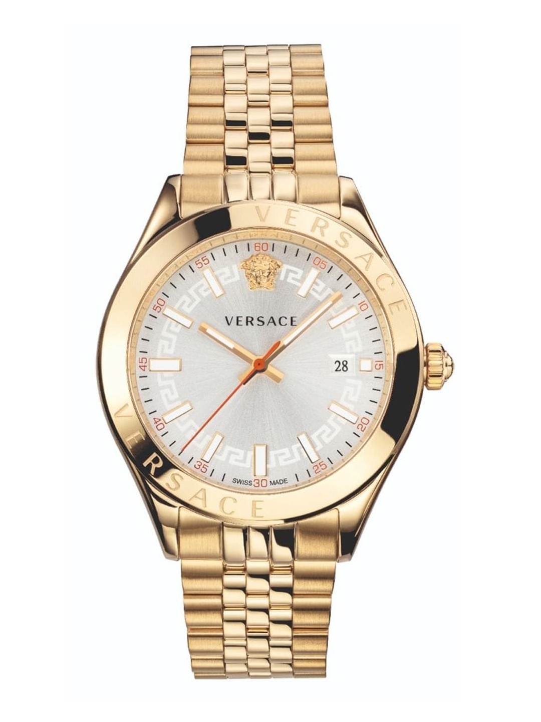 

Versace Men Dial & Stainless Steel Bracelet Style Straps Analogue Watch VEVK00720, Gold
