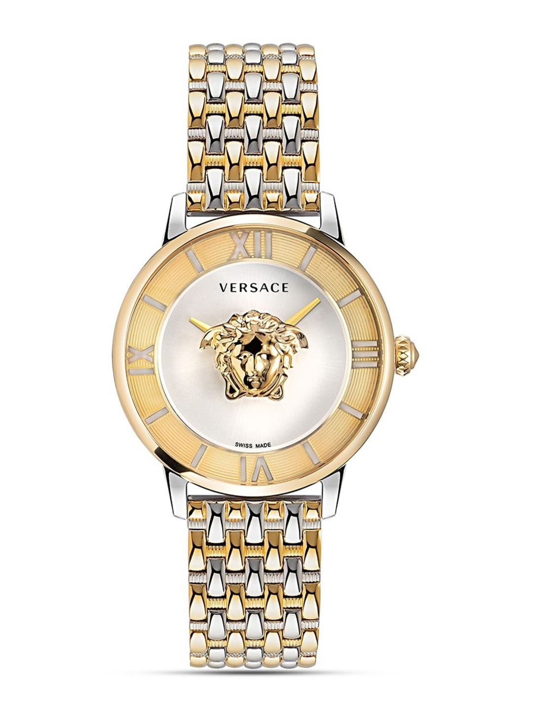 

Versace Women Patterned Dial & Stainless Steel Bracelet Style Straps Analogue Watch VE2R00222, Blue