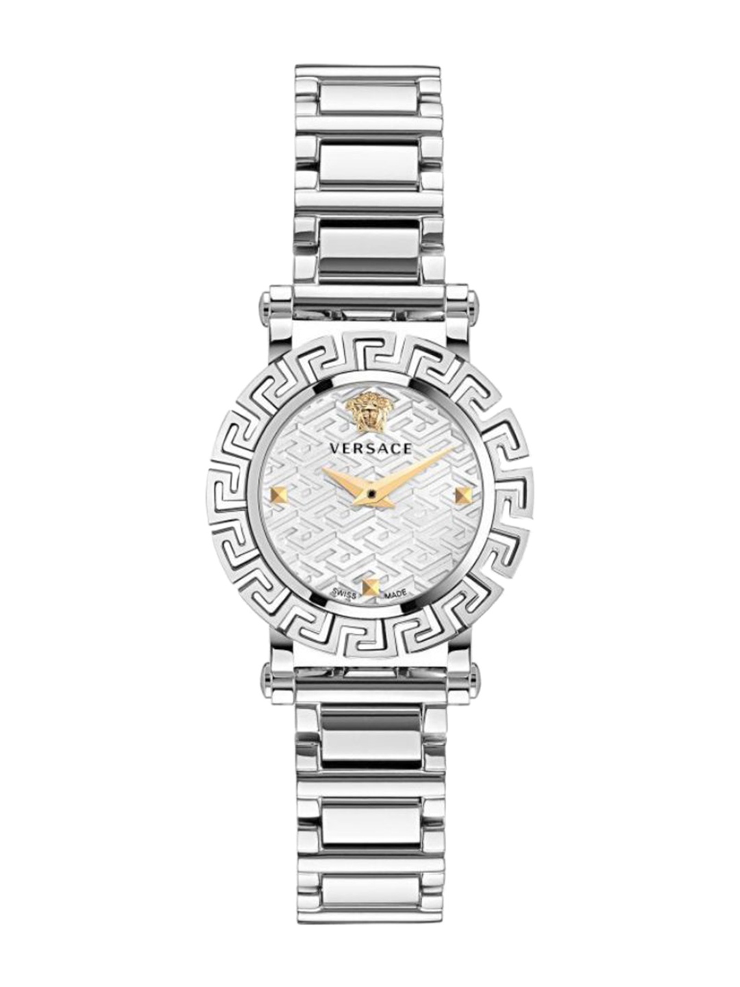 

Versace Women Embellished Dial & Stainless Steel Straps Analogue Watch VE2Q00322, Silver