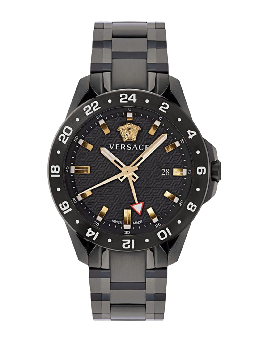 

Versace Men Dial & Stainless Steel Bracelet Style Straps Analogue Watch VE2W00622, Black