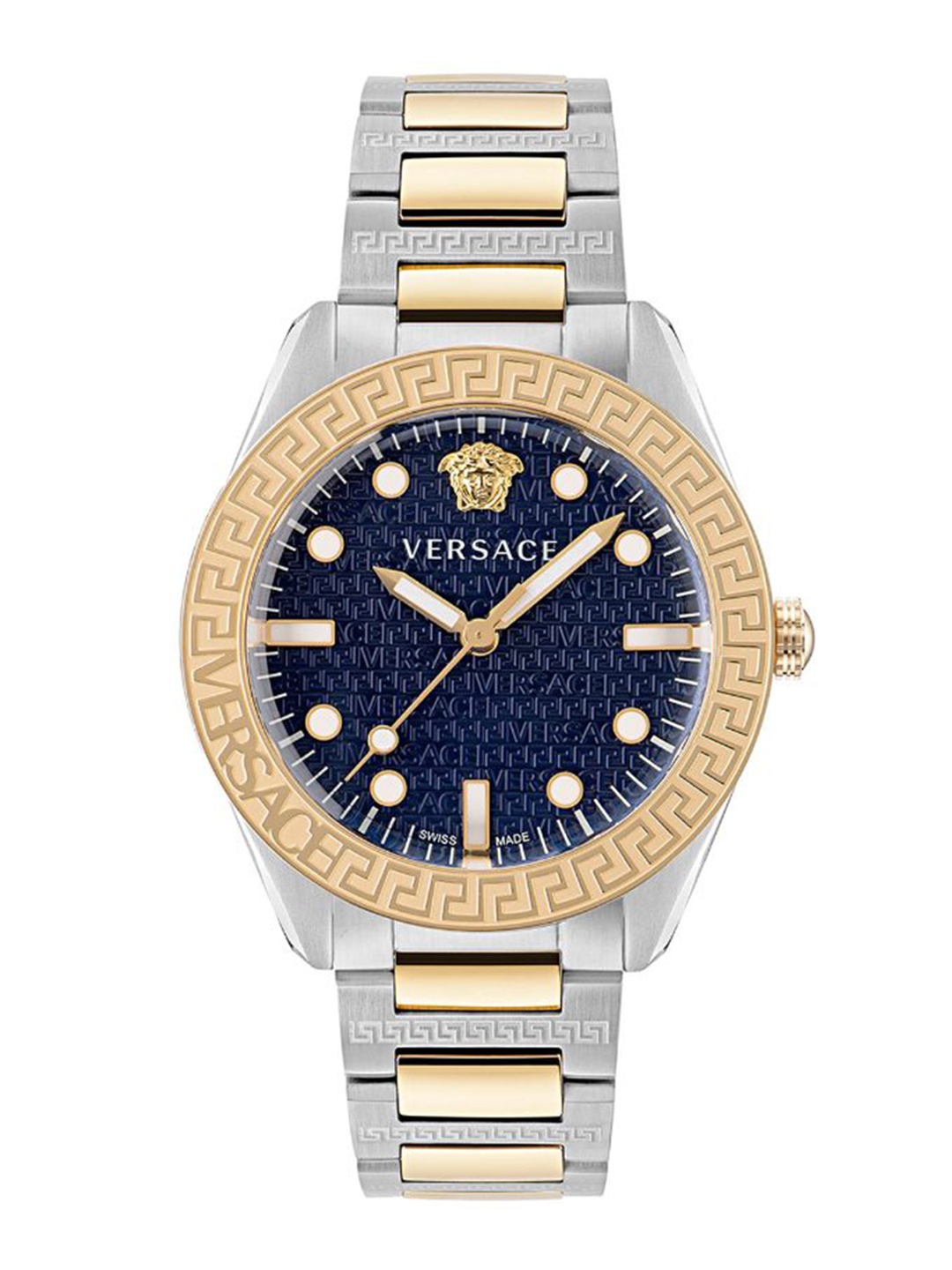 

Versace Men Dial & Stainless Steel Bracelet Style Straps Swiss Made Analogue Watch, Blue