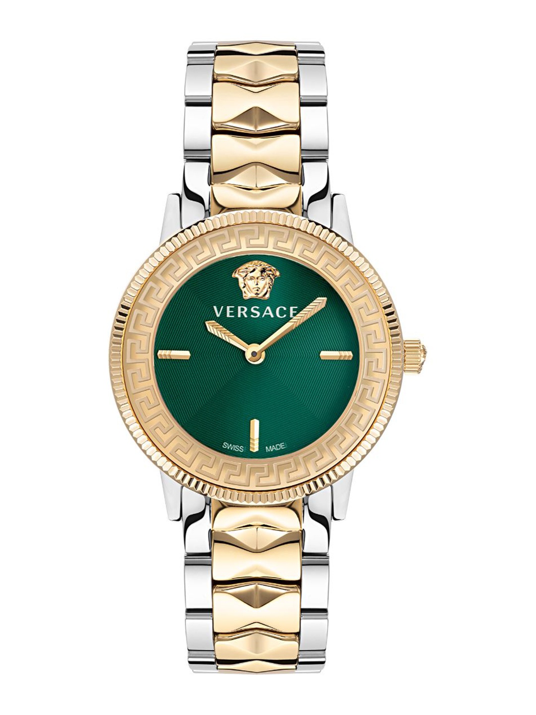 

Versace Women Textured Dial & Bracelet Style Straps Analogue Watch VE2P00522, Green