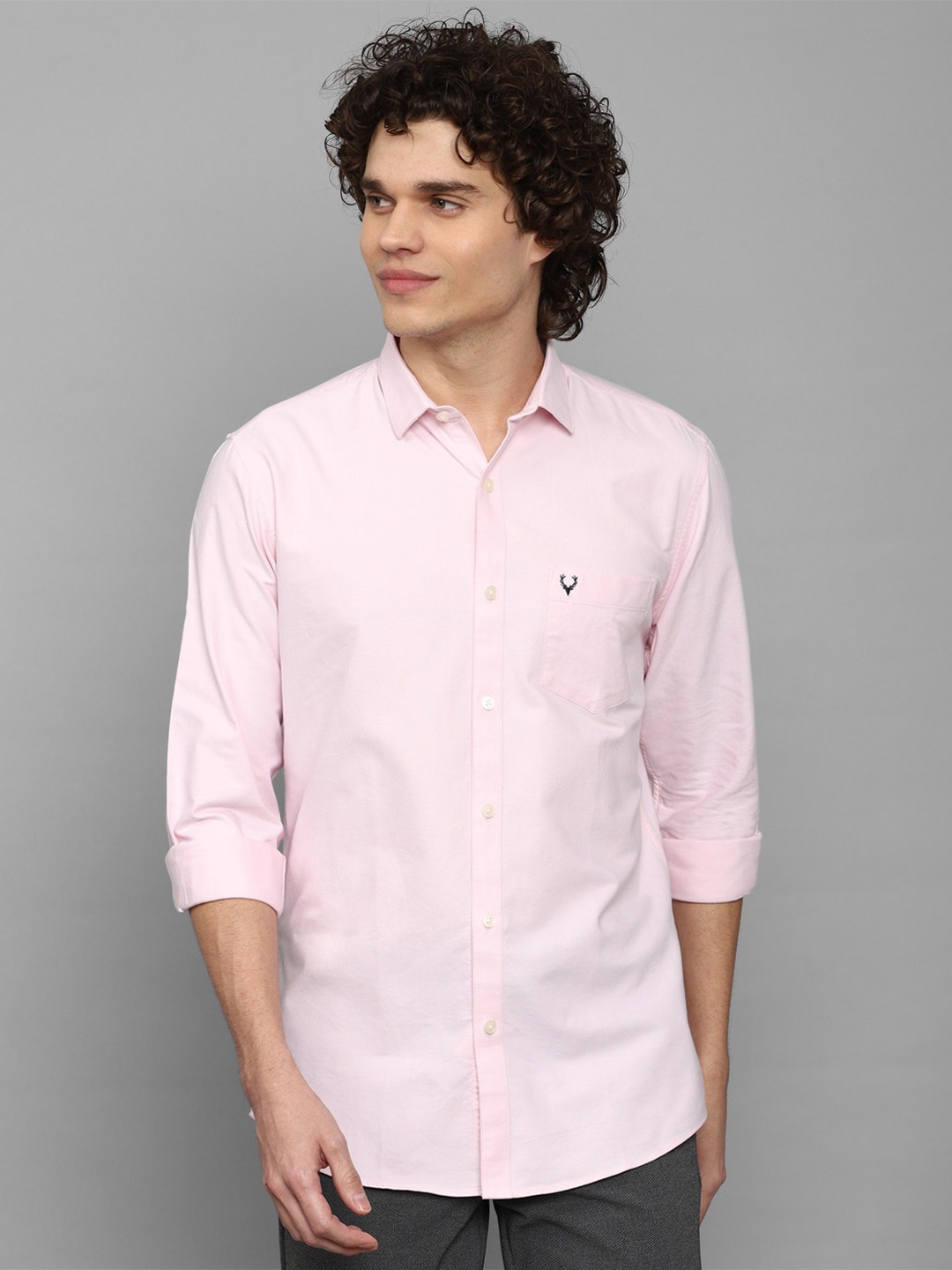 

Allen Solly Spread Collar Slim Fit Pure Cotton Casual Shirt, Pink