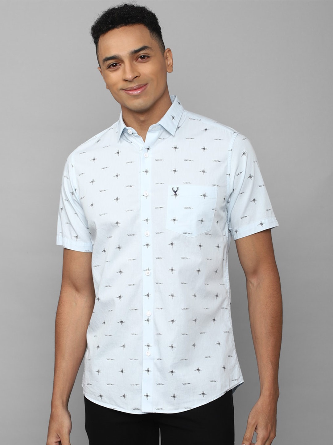 

Allen Solly Slim Fit Conversational Printed Pure Cotton Casual Shirt, Blue