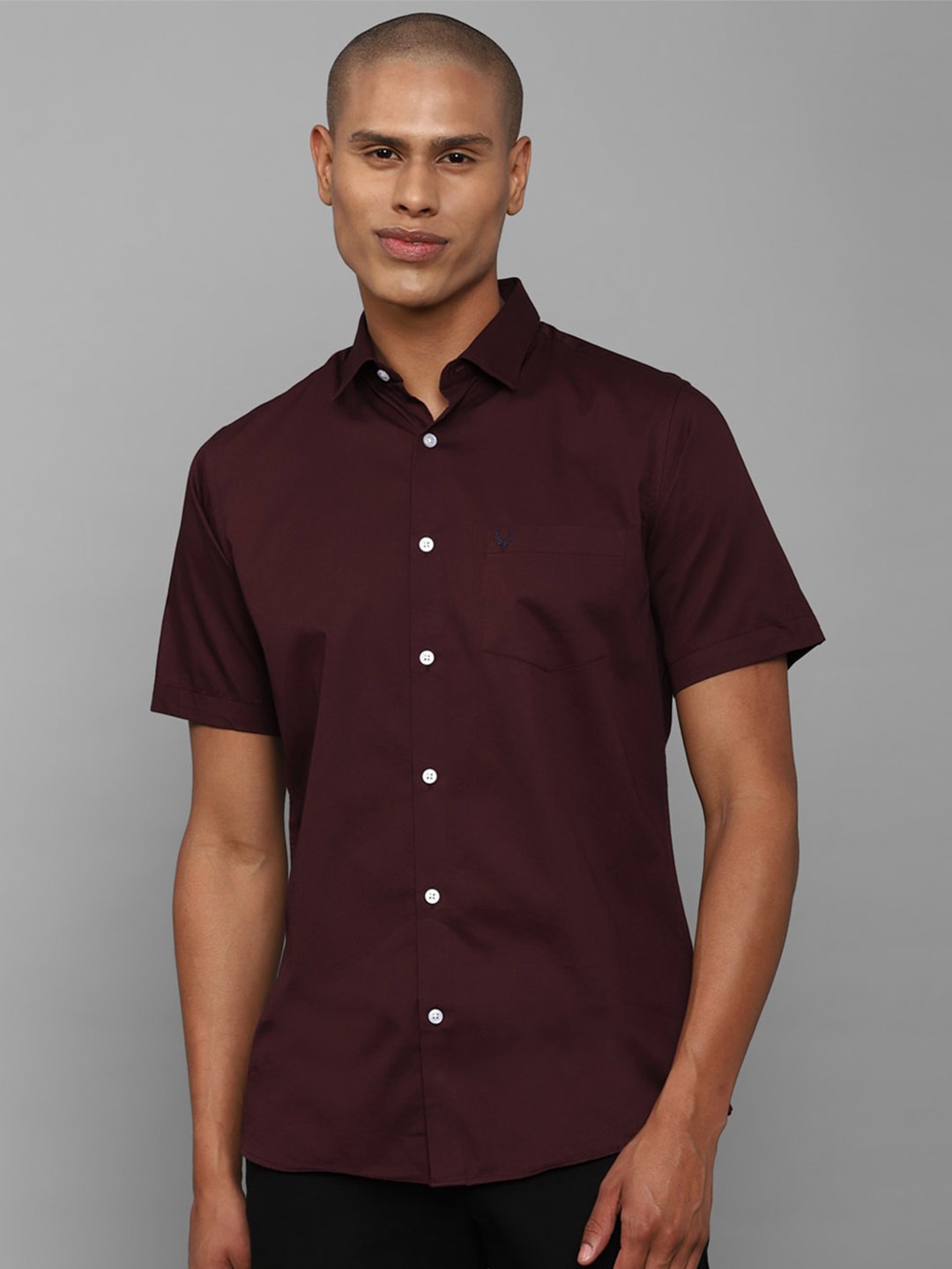 

Allen Solly Spread Collar Slim Fit Pure Cotton Casual Shirt, Maroon