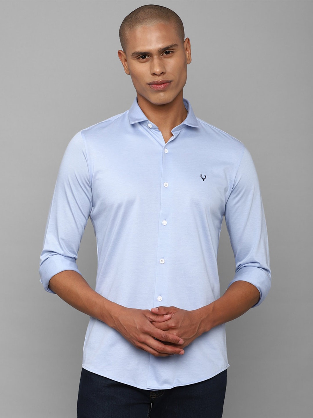 

Allen Solly Men Slim Fit Casual Cotton Shirt, Blue