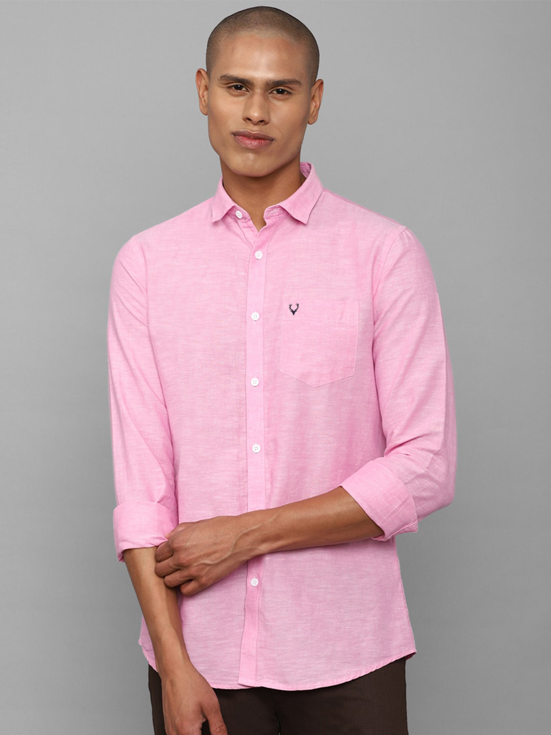 

Allen Solly Men Slim Fit Casual Cotton Shirt, Pink