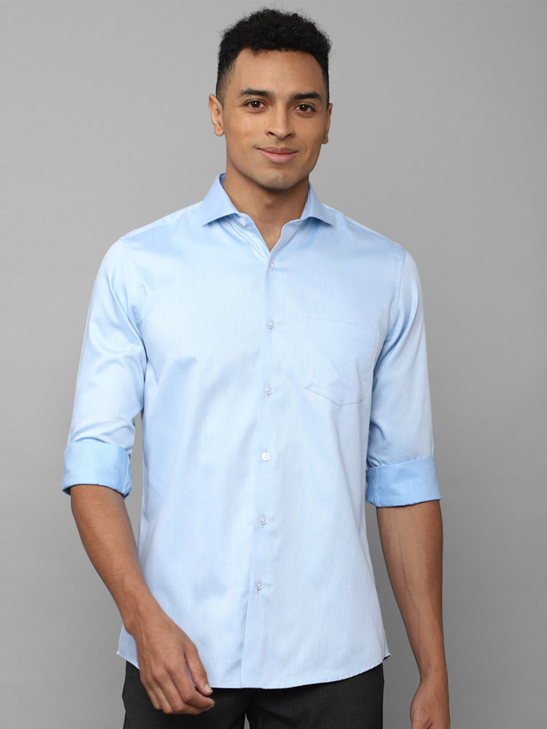 

Allen Solly Slim Fit Spread Collar Pure Cotton Casual Shirt, Blue