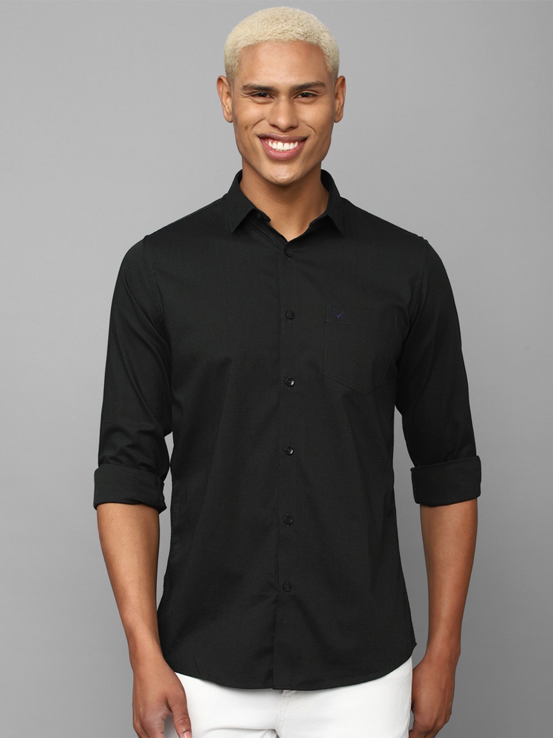 

Allen Solly Spread Collar Casual Shirt, Black