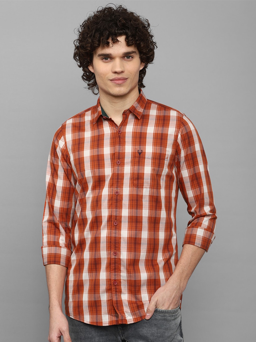 

Allen Solly Sport Checked Pure Cotton Casual Shirt, Orange