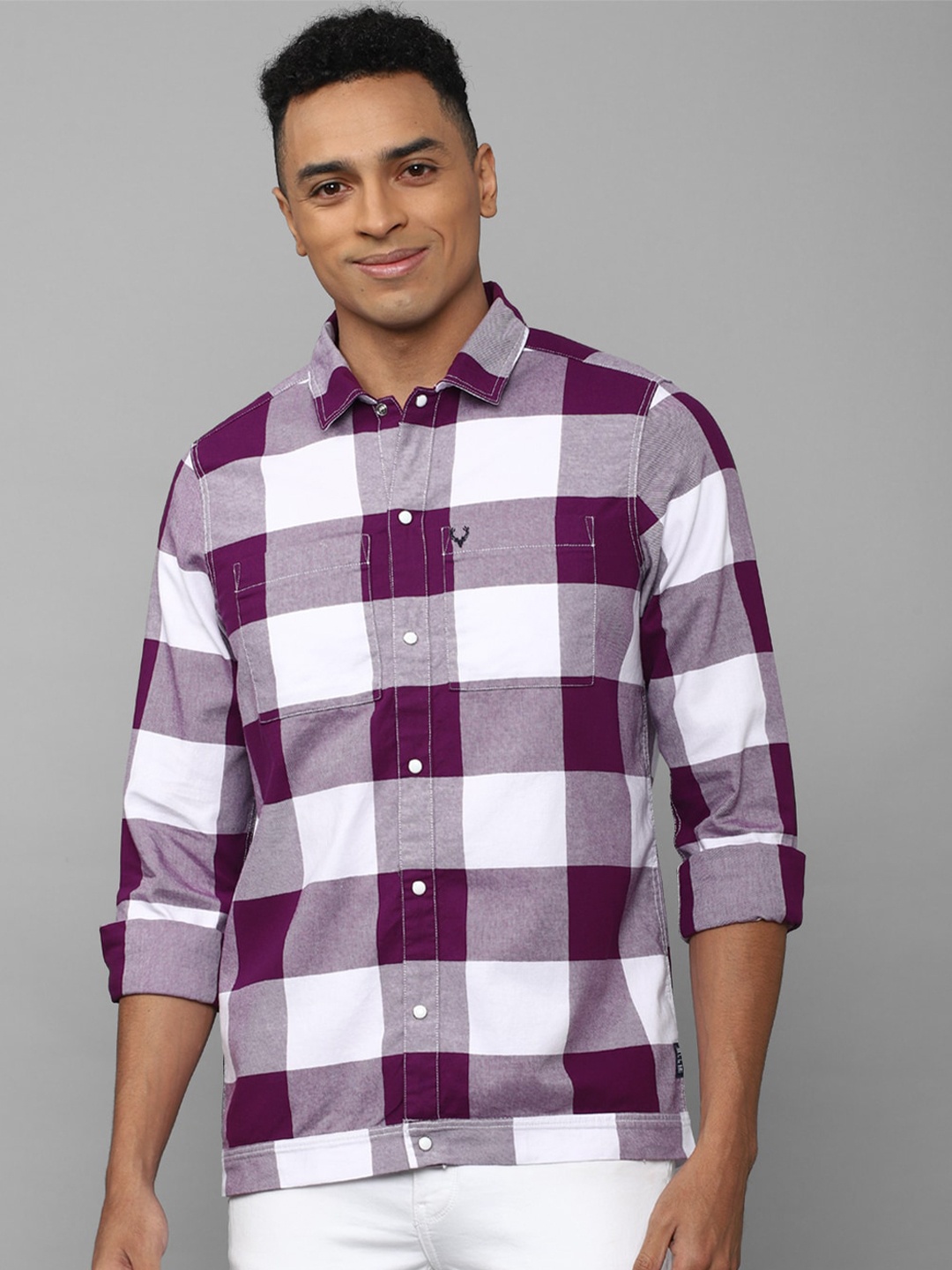 

Allen Solly Sport Buffalo Checked Casual Pure Cotton Shirt, Purple