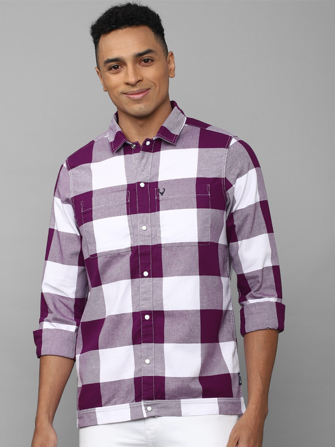 

Allen Solly Sport Buffalo Checked Casual Pure Cotton Shirt, Purple
