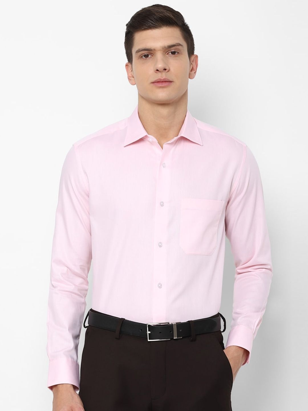 

Louis Philippe Patch Pocket Formal Cotton Shirt, Pink