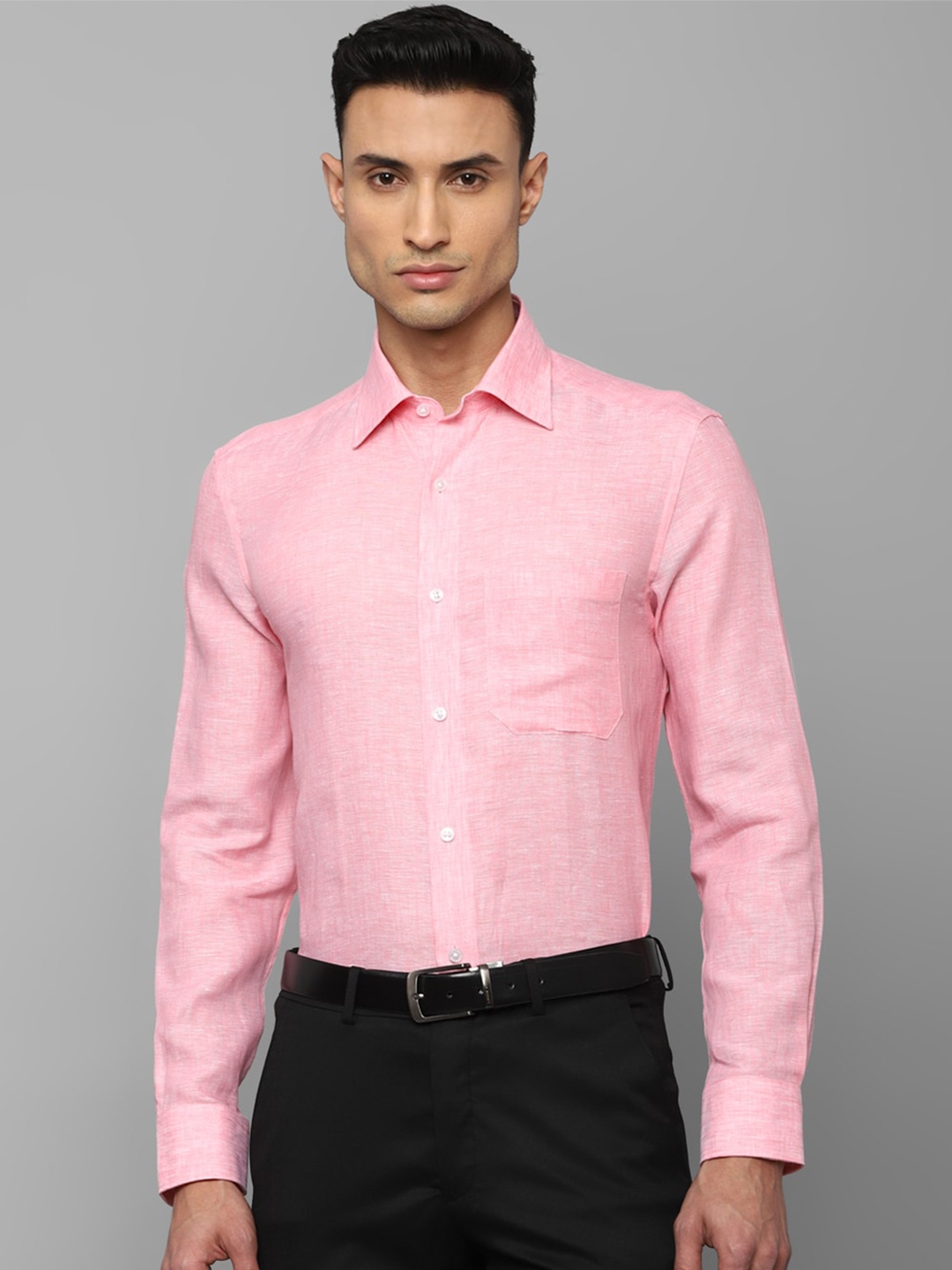 

Louis Philippe Linen Long Sleeves Regular Fit Formal Shirt, Pink