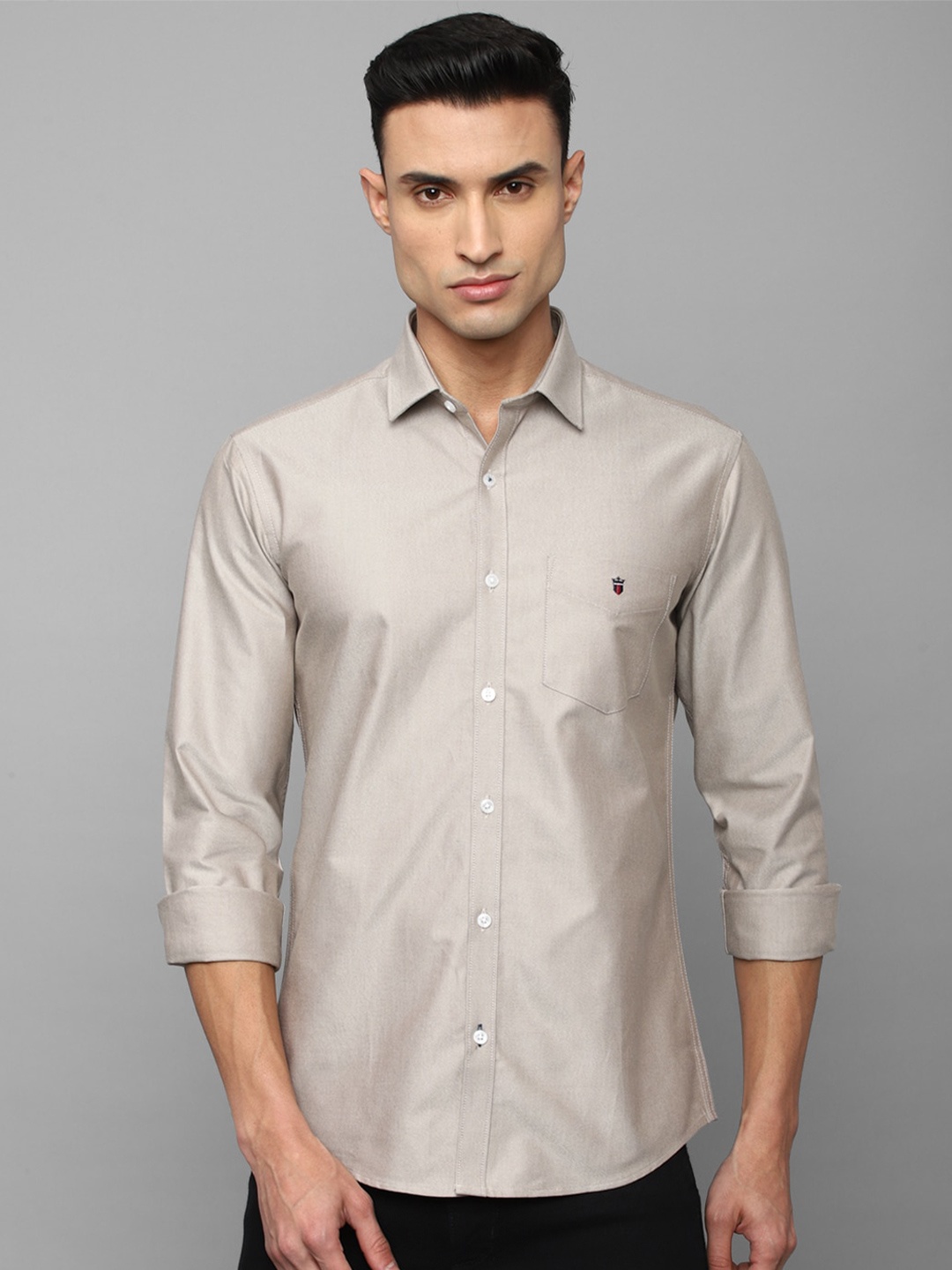 

Louis Philippe Sport Spread Collar Cotton Casual Shirt, Beige